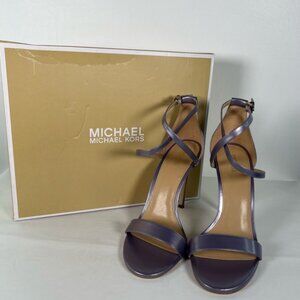 NWB MICHAEL KORS‎ ANTONIA SANDAL PEARLIZED Orched Heel Sandal 40SOATHA1W Sz 9M